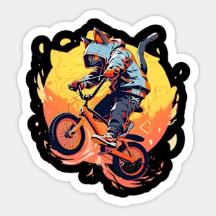 cat bike Sticker